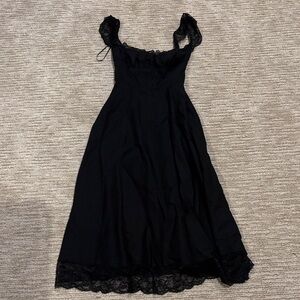 Black Lace Trim Dress
